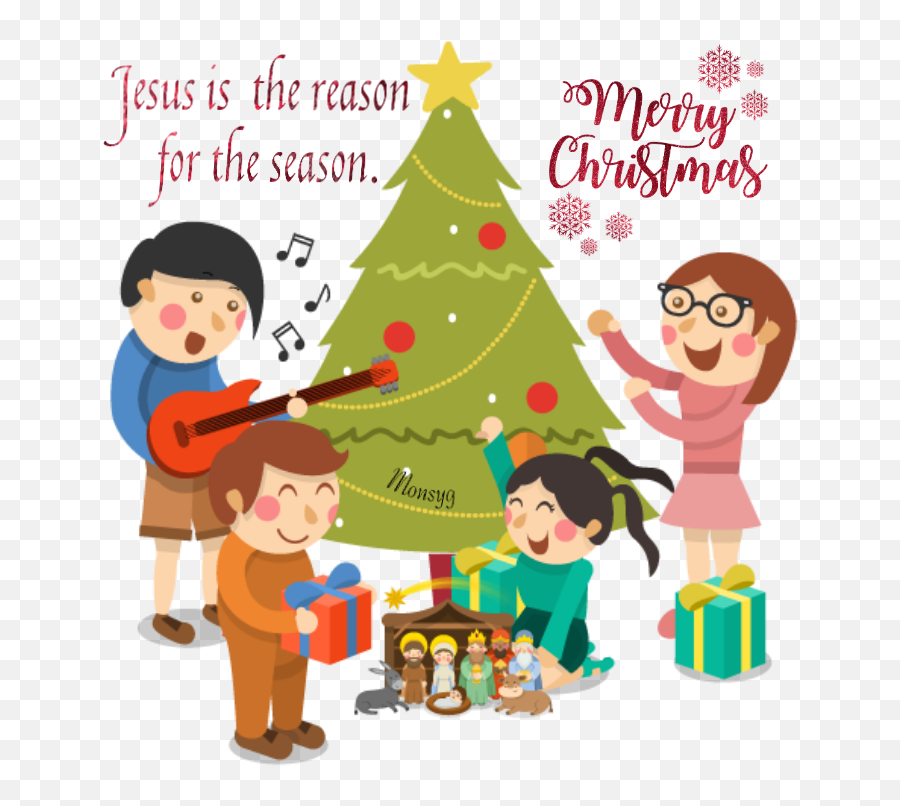 Christmas Jesus Nativity - Festejar La Navidad En Familia Emoji,Nativity Emoji