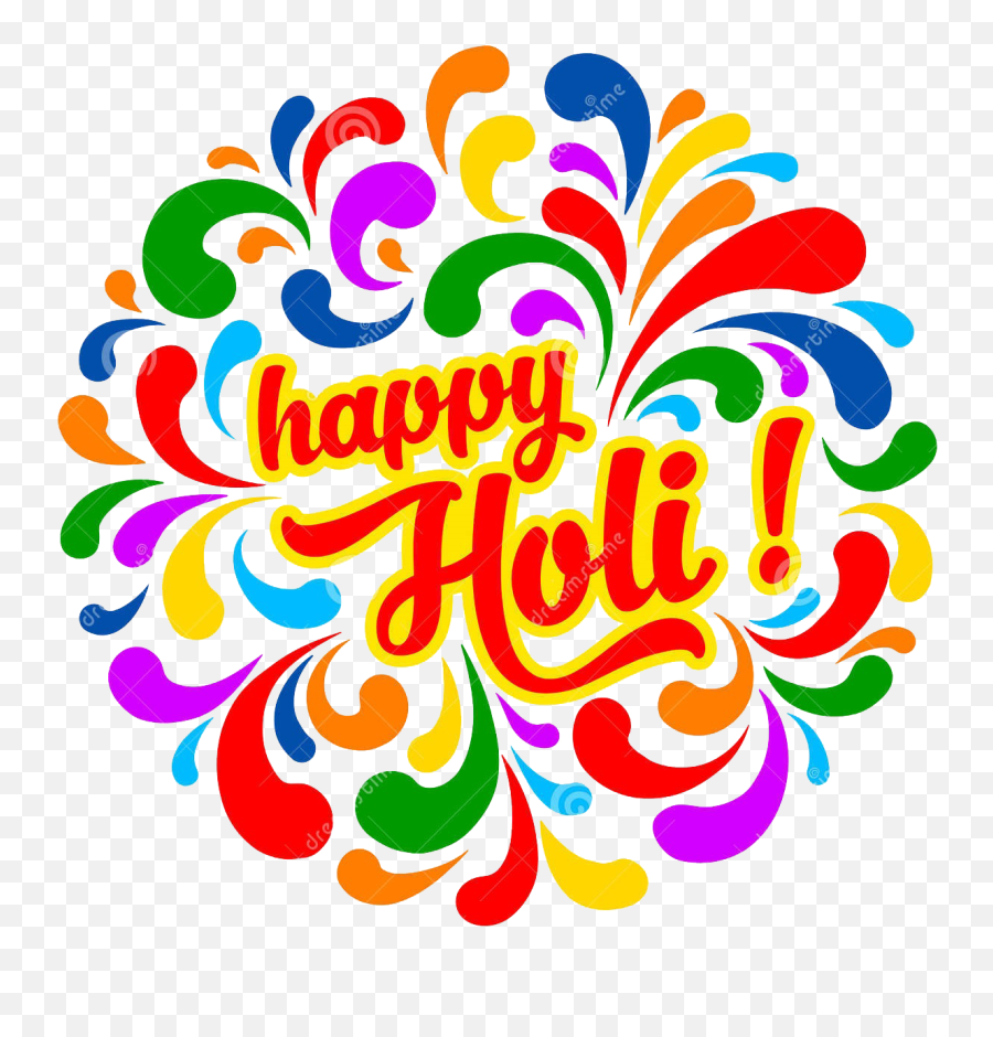 Happy Holi Colorful Festive Splash Indian - Transparent Happy Holi Png Emoji,Splash Emoji Png