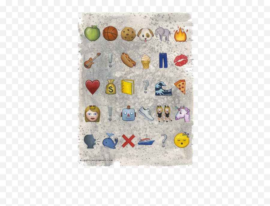 Prints Aliza Stone Howard - Patchwork Emoji,Emoji Alphabet
