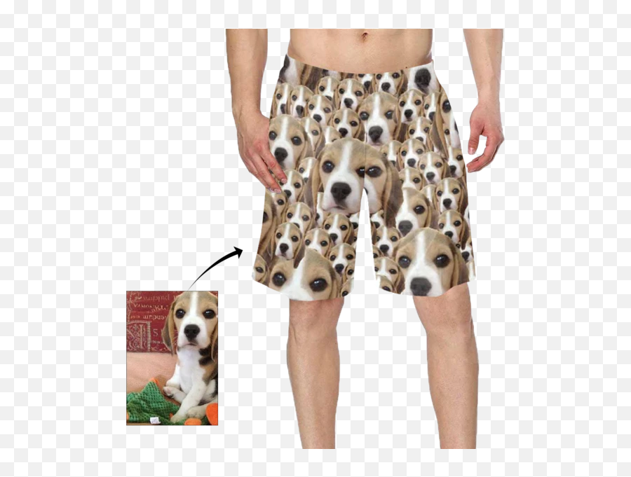 Mens Shorts - American Foxhound Emoji,Face And Pants Emoji