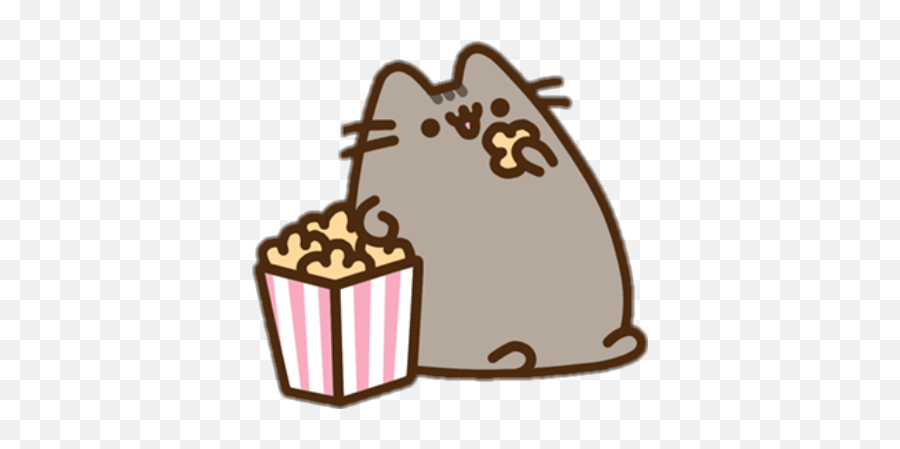 Largest Collection Of Free - Pusheen Eating Popcorn Png Emoji,Emoji Eating Popcorn
