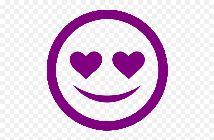 Purple In Love Icon - Free Purple Emoticon Icons Love Emoticons Black And White Emoji,Purple Heart Emoticon
