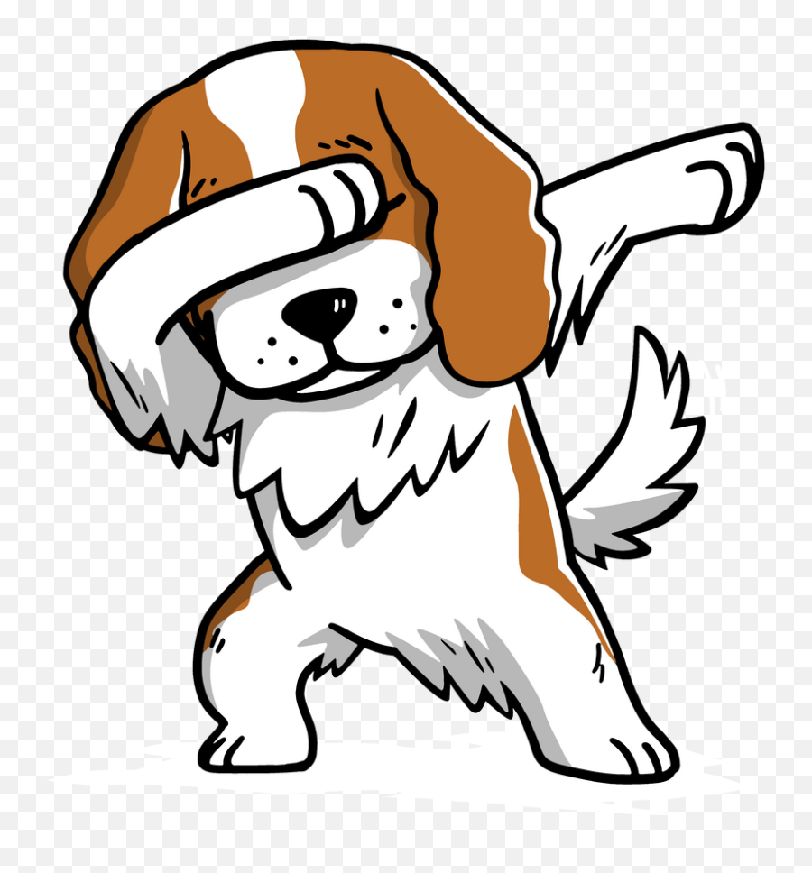 Funny Dabbing Cavalier King Charles Spaniel Dog Dab Dance - Bull Terrier Cartoon Drawing Emoji,Dabbing Emoji