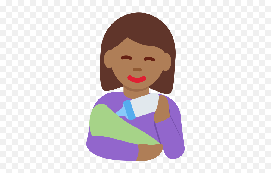 U200d Woman Feeding Baby Medium - Dark Skin Tone Emoji Happy,Baby Girl Emoji