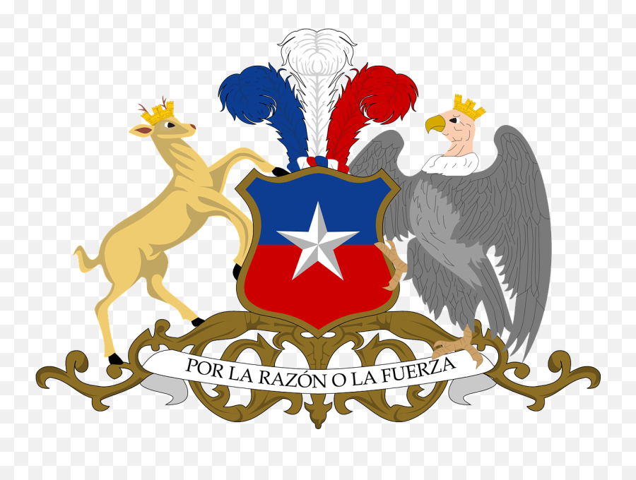 Chile Coat Arms Deer Eagle - Chile Coat Of Arms Emoji,Peruvian Flag Emoji