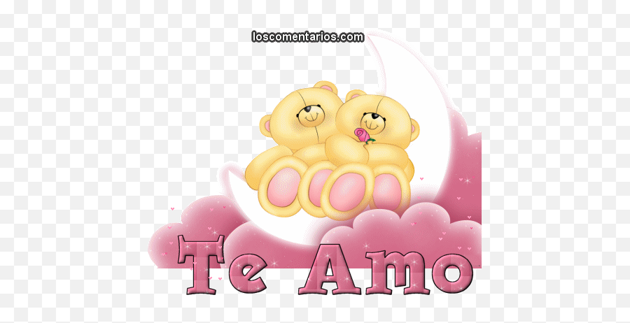 Te Quiero Mucho Amor Mio Frases Gif - Pink Bear Cartoon Hd Emoji,Te Amo Emoji