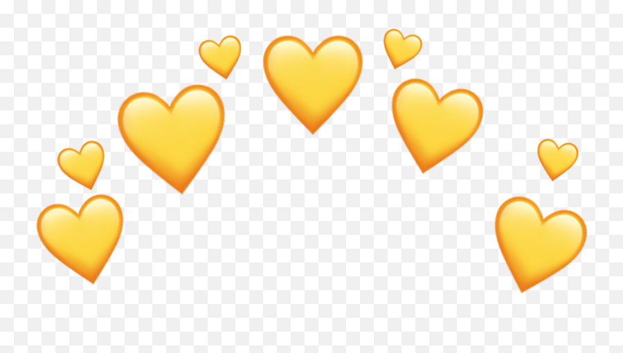 Yellow Heart Crown Yellow Heart Crown Emoji A - Heart,Gold Heart Emoji