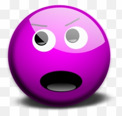 Vector Drawing Of Purple Angry Smiley - Smiley Emoticon Emoji,Angry Emoji