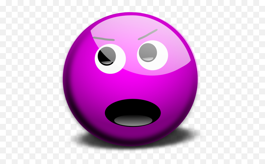 Vector Drawing Of Purple Angry Smiley - Smiley Emoticon Emoji,Angry Emoji
