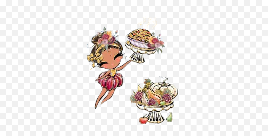Watercolor Thanksgiving Pie Feast Cornucopia Png - Cartoon Emoji,Cornucopia Emoji