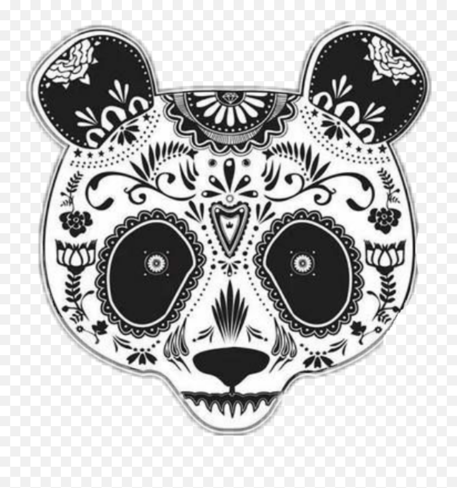 Panda Sugar Skull - Sticker By David Nu0027tisha Molina Mandalas De Osos Panda Emoji,Sugar Skull Emoji