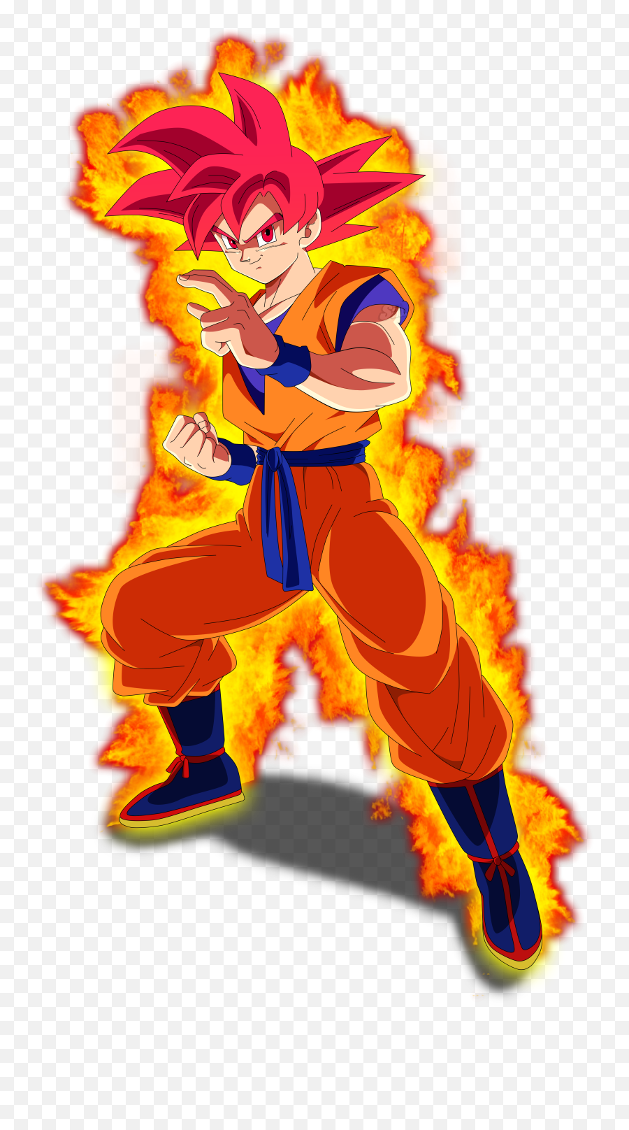 Super Saiyan Red God Goku On Fire In Fighting Position - Goku God Emoji,Fighting Emoji