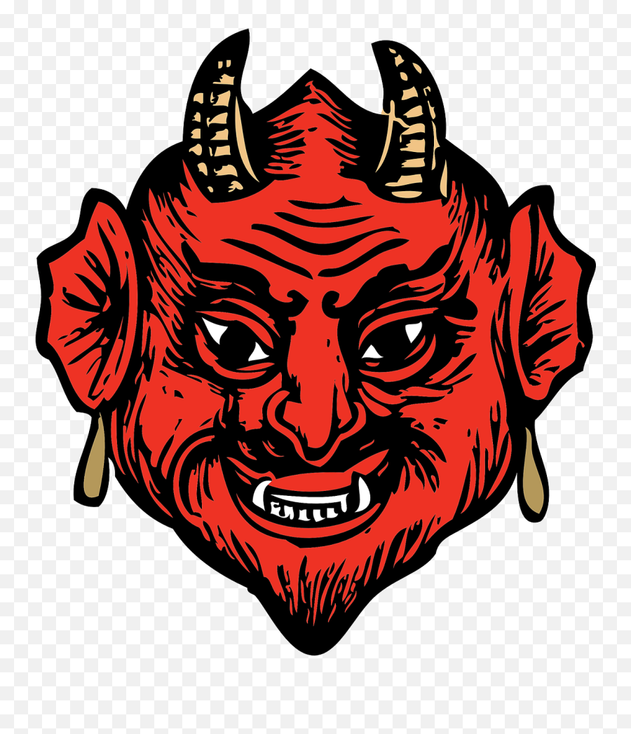 Head Face Devil Horns Teeth - Satan Transparent Emoji,Deer Emoji