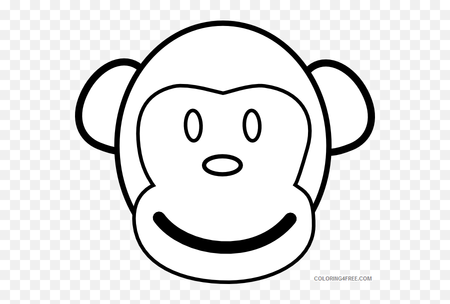 Monkey Face Coloring Pages Monkey Face At Printable - Sketch Of Monkey Face Emoji,Monkey Emojis