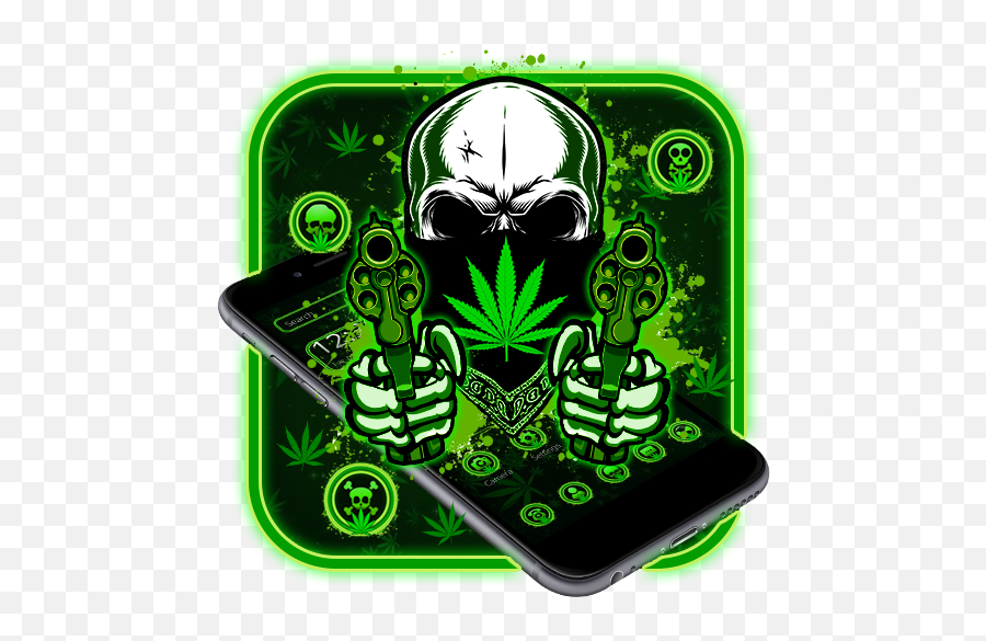 2020 Gun Weed Ghost Theme Android Iphone App Not - Language Emoji,Weed Emoji Iphone