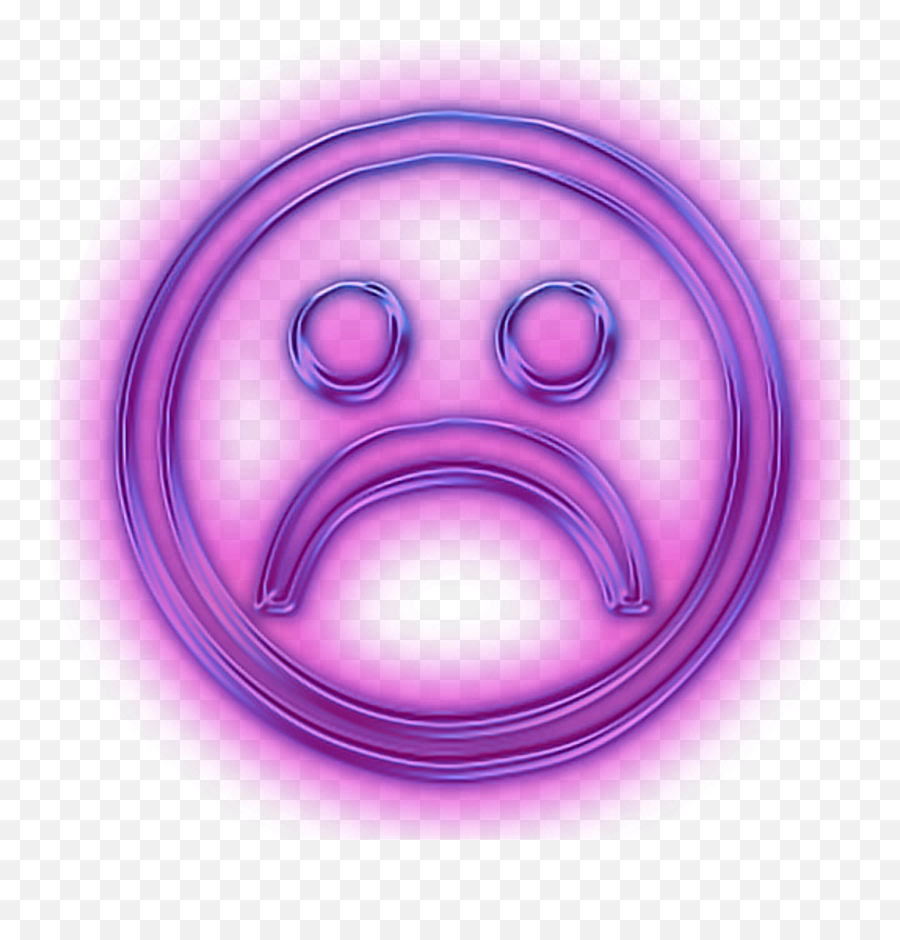 Download Unhappy Sad Frown Snapchat - Neon Purple Sad Face Emoji,Frowny Face Emoticon