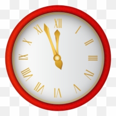 Red New Year Clock Png Clip Art Image - Reloj Con Numeros Romanos Emoji