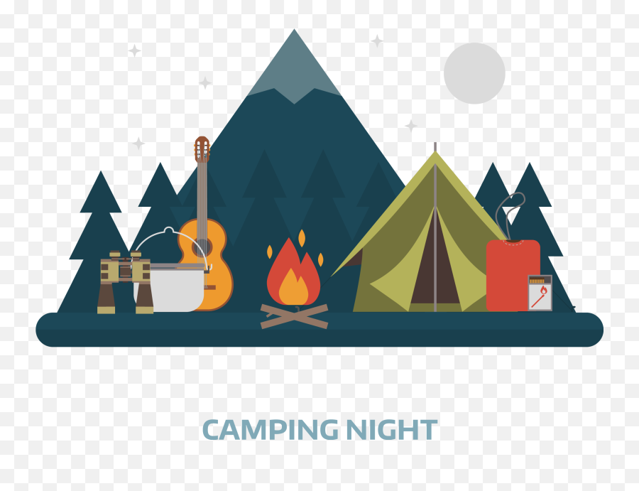Camping Flat Design - Camping Png Emoji,Camp Emoji