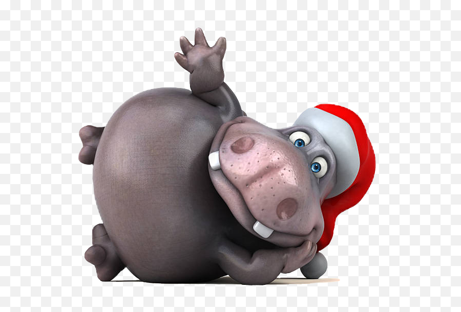Hippo Hippopotamus Christmas Santa Holidays Freetoedit - Christmas Hippo Emoji,Hippo Emoji