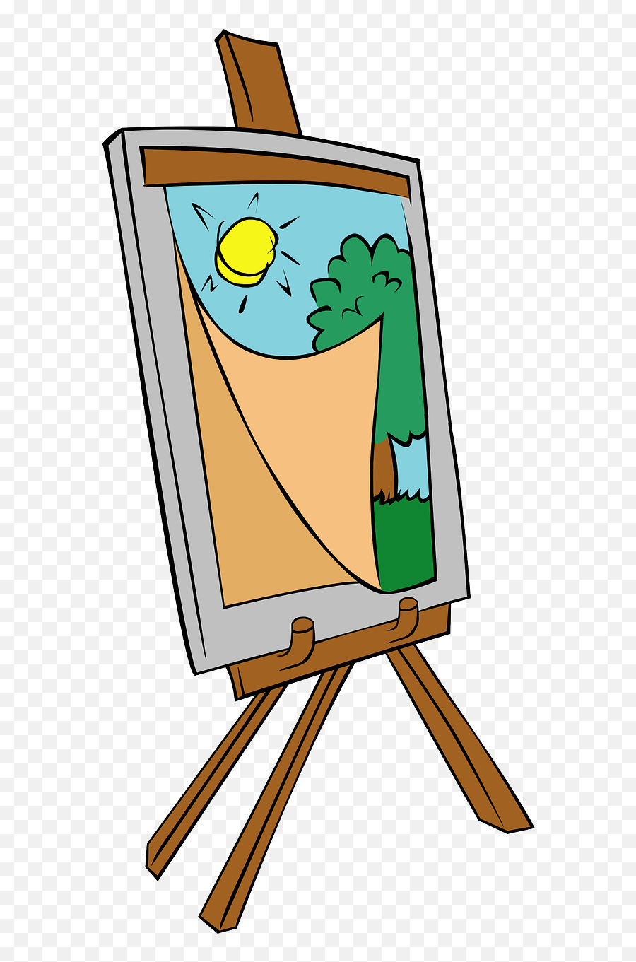 Easel Painting Arts Tripod Free Vector - Easel Clipart Emoji,Emoji Canvas Painting