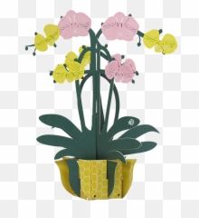 Orchid Pop Up Greeting Card - Flowerpot Emoji,Orchid Emoji