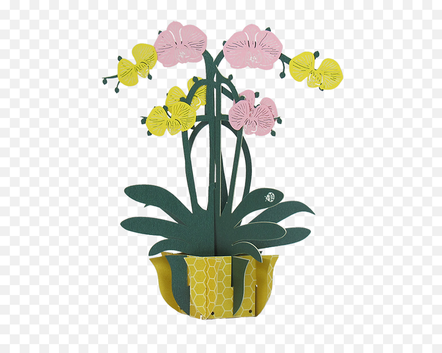 Orchid Pop Up Greeting Card - Flowerpot Emoji,Orchid Emoji