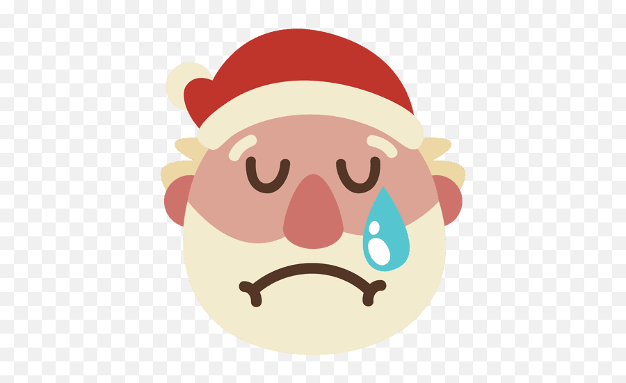 Crying Santa Claus Face Emoticon 61 - Santa Claus With Heart Emoji,Single Tear Emoji