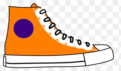 Converse Shoe Orange Purple Laces - Shoe Cartoon Clipart Emoji,(y) Emoticon