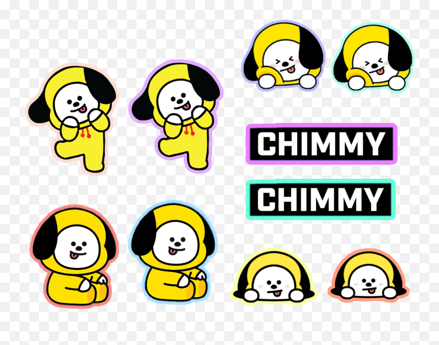 Chimmy Bt21 Stickersheet Stickers - Cartoon Emoji,Emoji Sticker Sheet