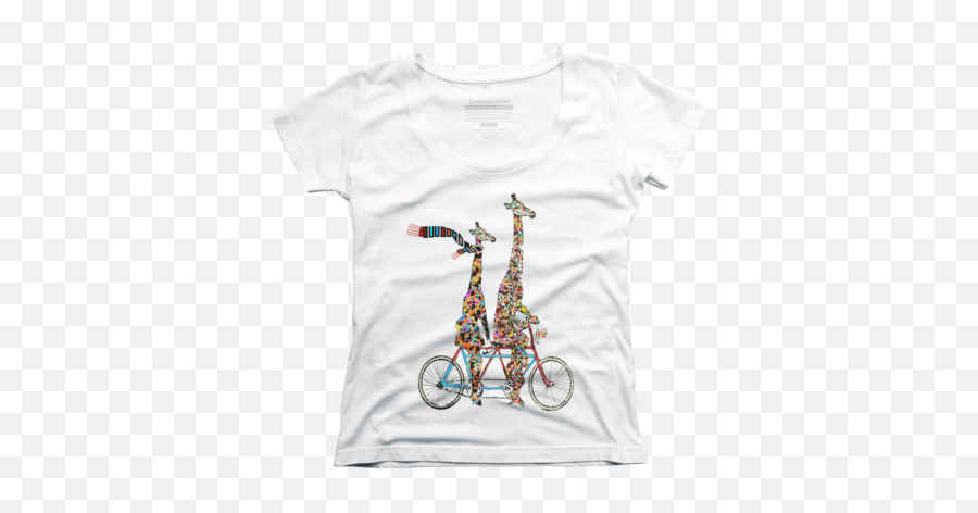 Giraffe Womenu0027s Scoop Neck T Shirts Design By Humans Emoji,Giraffe Emoji