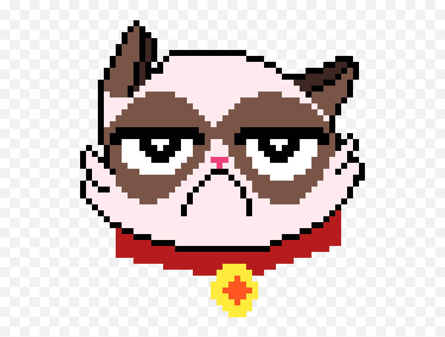Archiethecatu0027s Gallery - Pixilart Grumpy Cat Pixel Art Emoji,Grumpy Cat Emoji