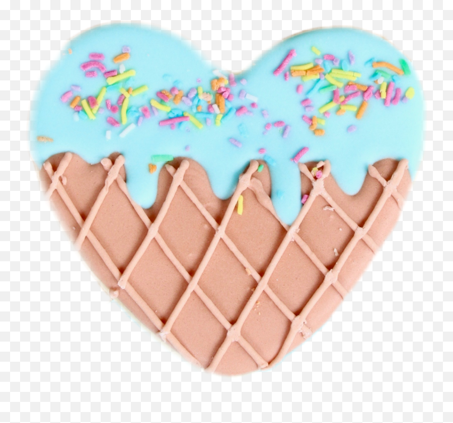 Heart Ice Cream Icecream Cold Blue - Valentine Bake Sale Flyer Emoji,Emoji Ice Cream Cake