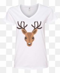 Deer Head Emoji Ladies V - Png