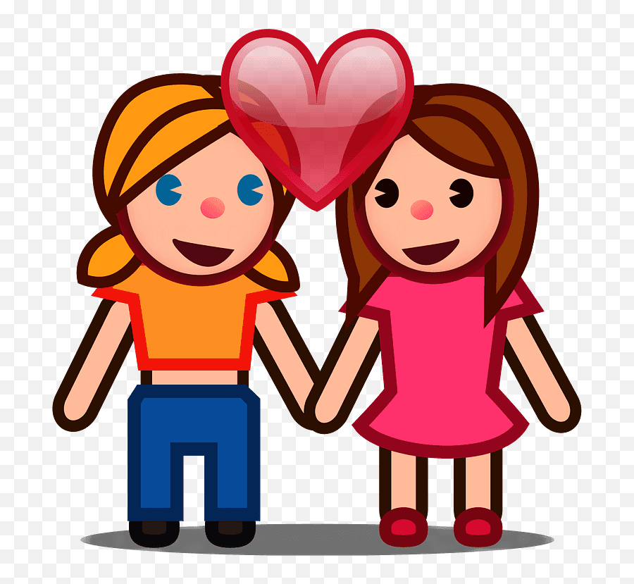 Woman Woman Emoji Clipart - Boy Girl Holding Hands Emoji,Friendship Emoji