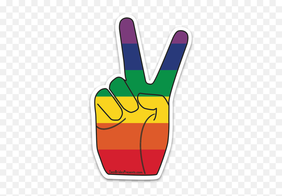 Rainbow Pride Peace Sign Sticker Classu003dlazyload - Peace Pride Rainbow Peace Sign Hand Emoji,Peace Emoticon