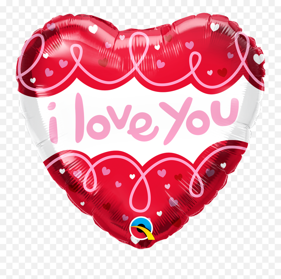 Qualatex Foil 45cm 18 I Love You Doodle Loops - Balloon Emoji,Heart Emoji Balloons