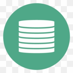 Green Circle White Database Icon - Firewall Bleu Png Emoji