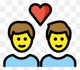 Male Couple With Heart - Clip Art Emoji