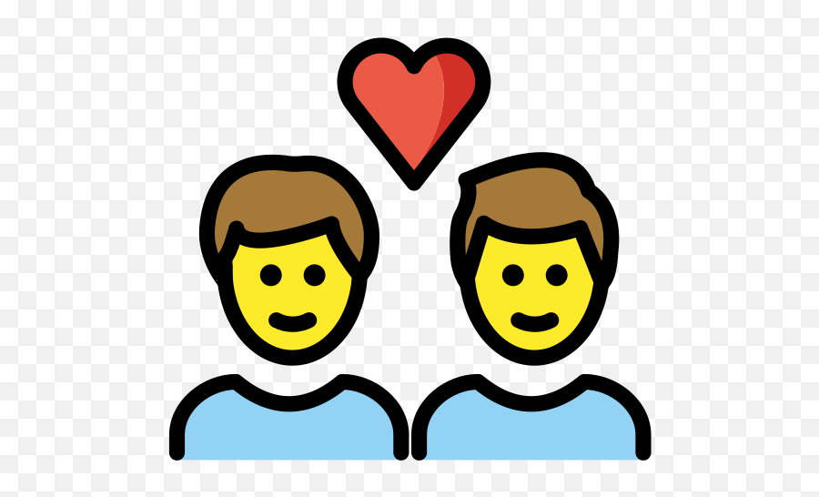 Male Couple With Heart - Clip Art Emoji,Male Emoji
