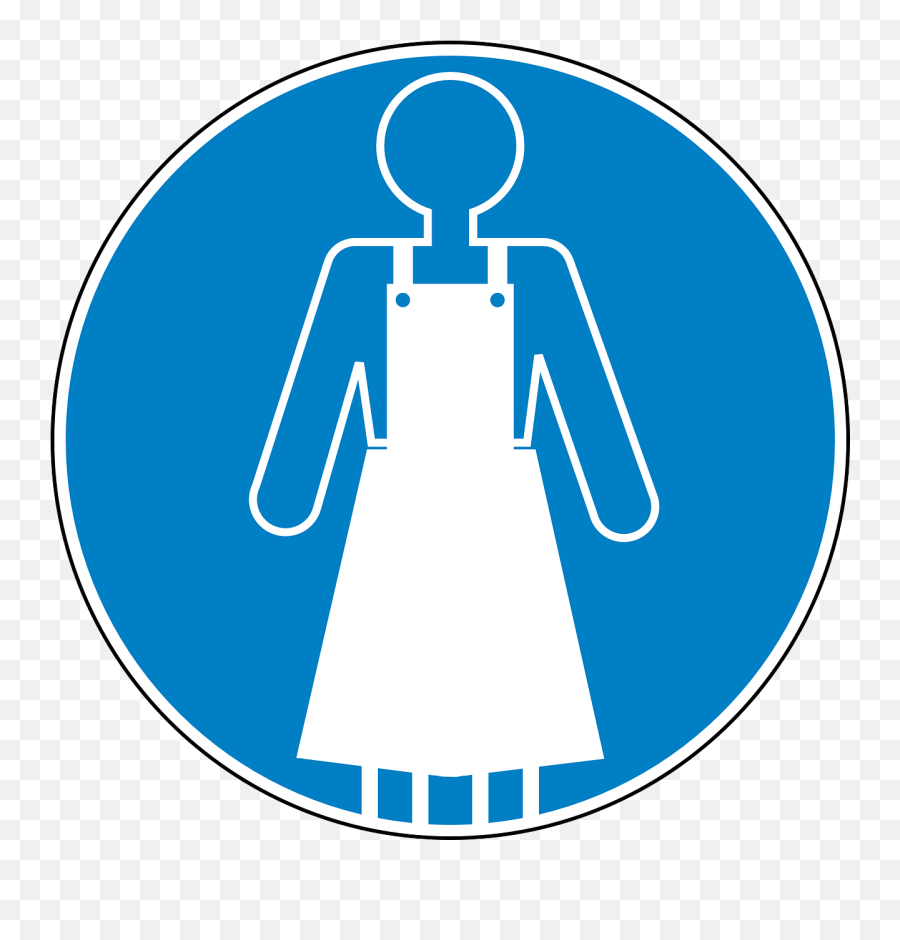 Apron Safety Blue Sign Symbol - Lab Safety Symbols Apron Emoji,Italian Hand Gesture Emoji