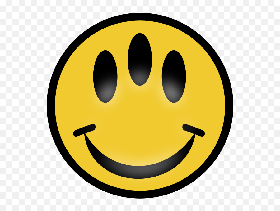 Vector Image Of Three Eyed Emoticon - Three Eyed Happy Face Emoji,Eyes Emoji
