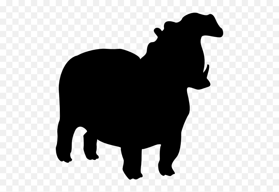 Hippopotamus Roaring Silhouette Sticker - Slipknot Cabra Logo Emoji,Hippo Emoji