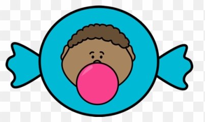 Girl Blowing Bubble From Gum - Blue Bubblegum Clipart Emoji