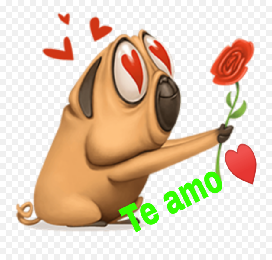 Te Amo - Pug Emoji,Te Amo Emoji