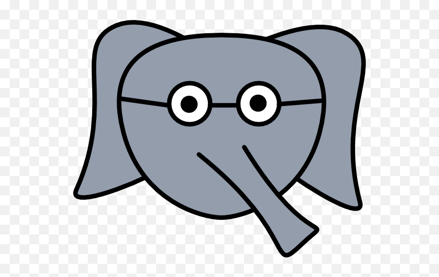 Elephant Face Glasses Clip Art At Clker - Cartoon Elephant With Glasses Emoji,Elephant Emoticon
