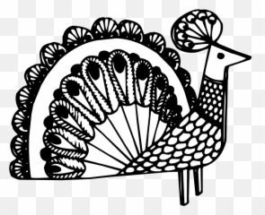 Free Peacock Bird Vectors - Clip Art Black And White Emoji