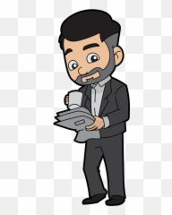Cartoon Businessman Drinking Coffee - Meg Griffin Goth Emoji