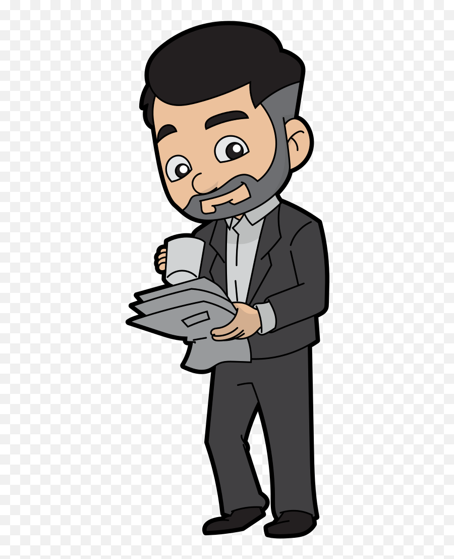 Cartoon Businessman Drinking Coffee - Meg Griffin Goth Emoji,Coffee Drinking Emoji