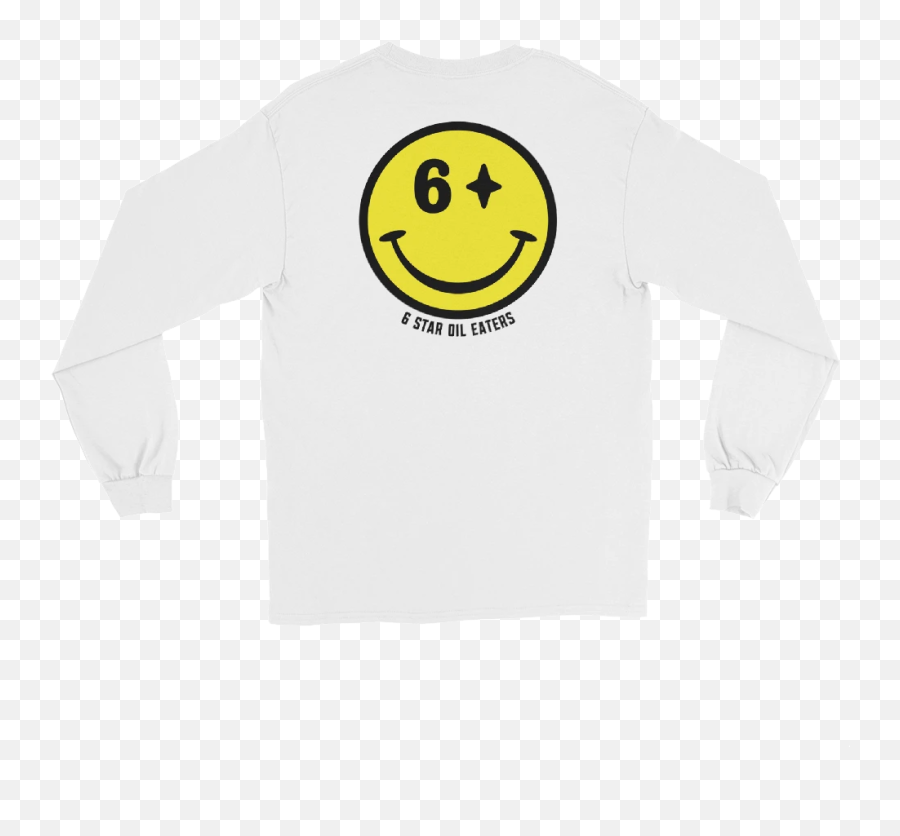 6 Star Smiley Long Sleeve T - Smiley Emoji,Emoticon Shirts
