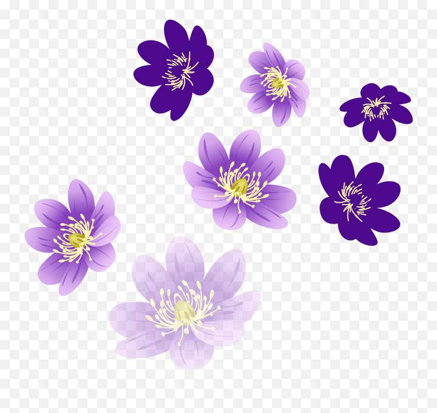 Flowers Png - Vector Purple Flower Png Emoji,Japanese Emoji Flower